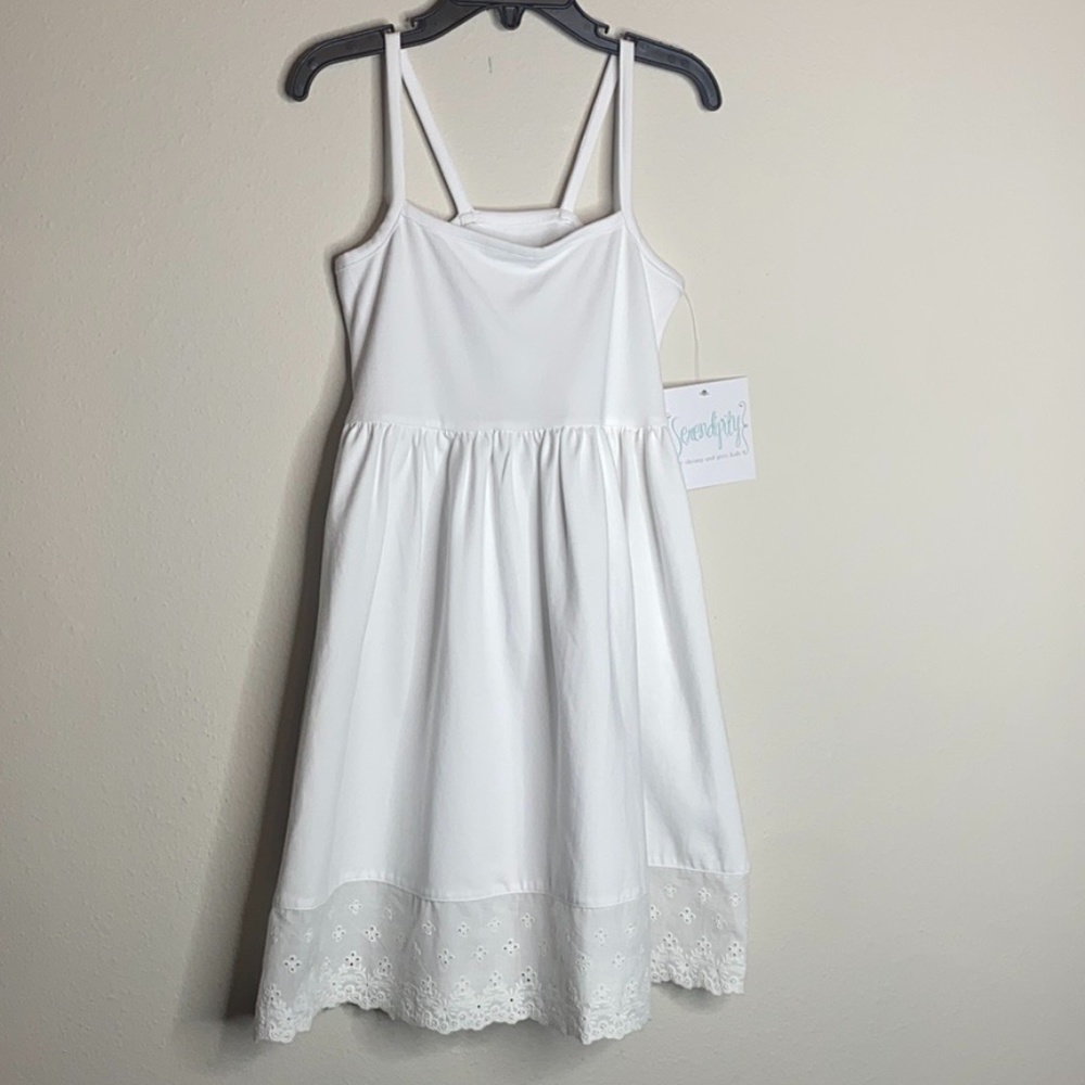 Serendipity White Spaghetti Strap Slip Sz 4T-5T S